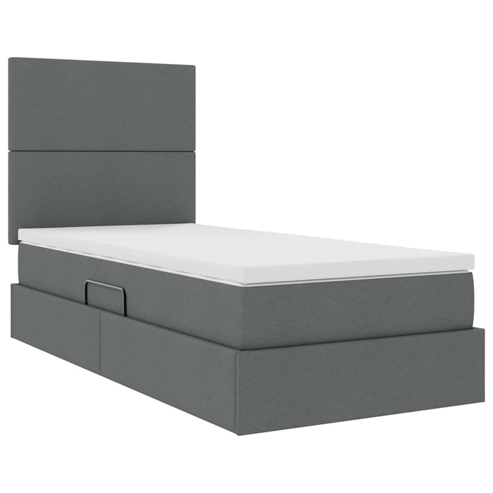 Letto con contenitore e materasso Grigio scuro 90 x 200 cm 3371692