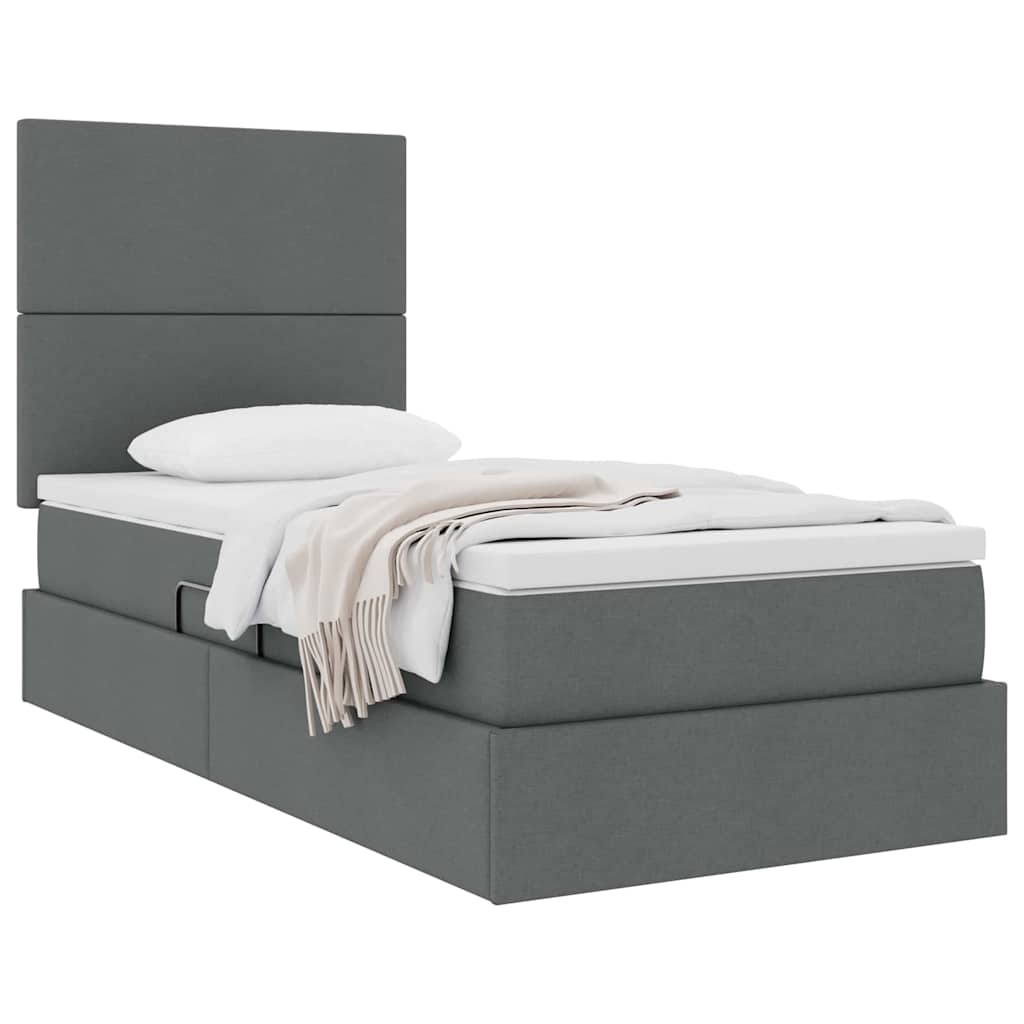 Letto con contenitore e materasso Grigio scuro 90 x 200 cm 3371692