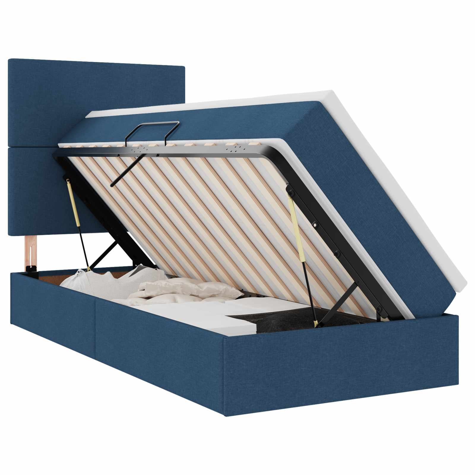 Letto con contenitore e materasso Blu 100 x 200 cm Poliestere 3371702