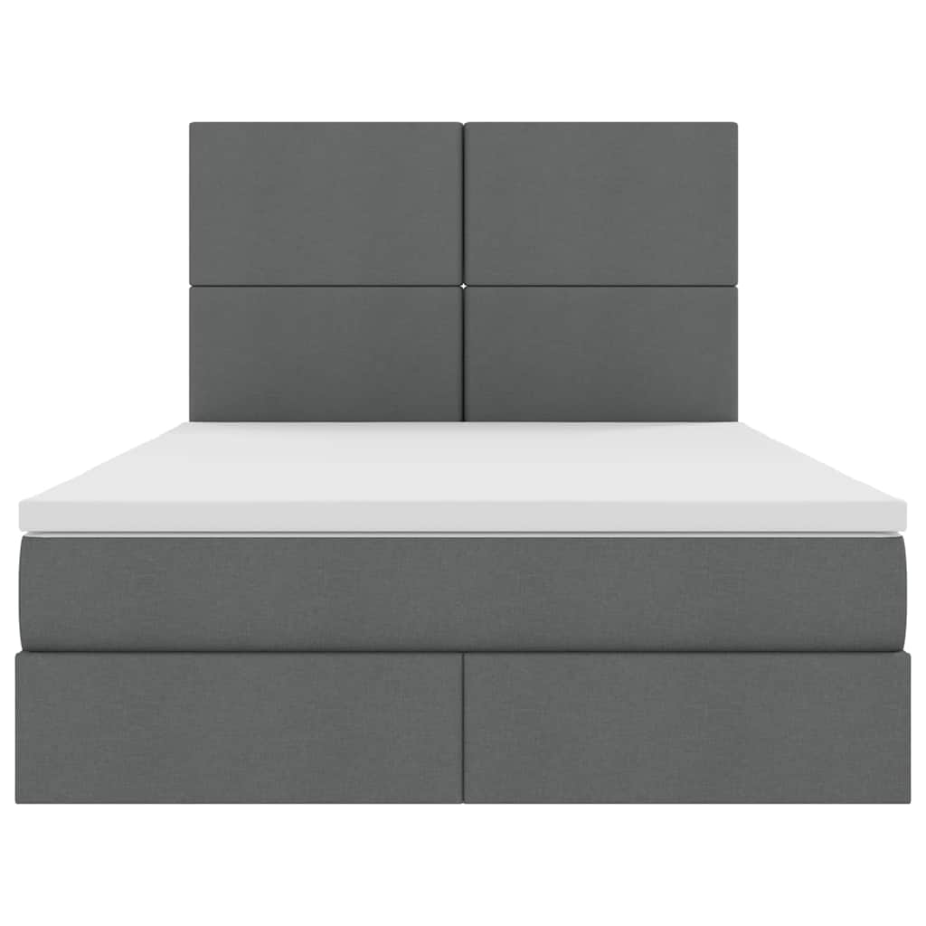 Letto con contenitore e materasso Grigio scuro 140 x 200 cm
