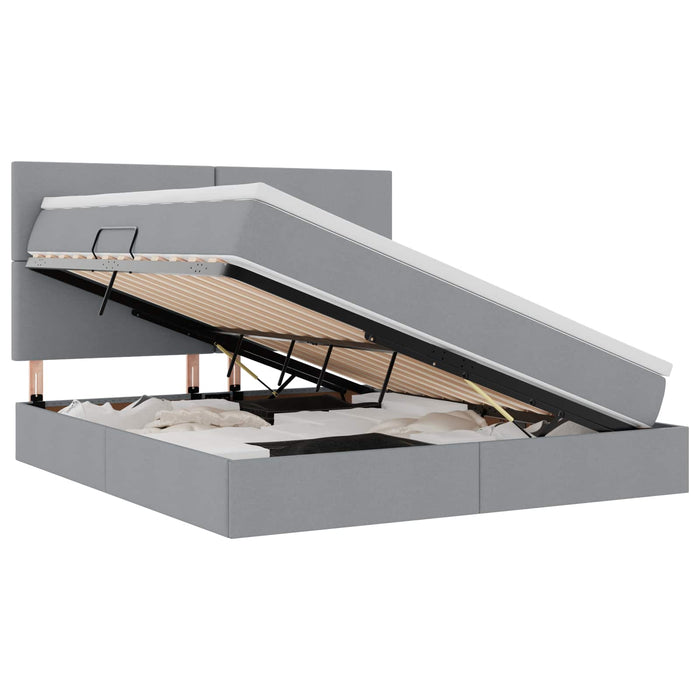 Letto con Contenitore con materasso Grigio chiaro 160 x 200 cm 3371727