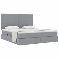 Letto con Contenitore con materasso Grigio chiaro 160 x 200 cm 3371727