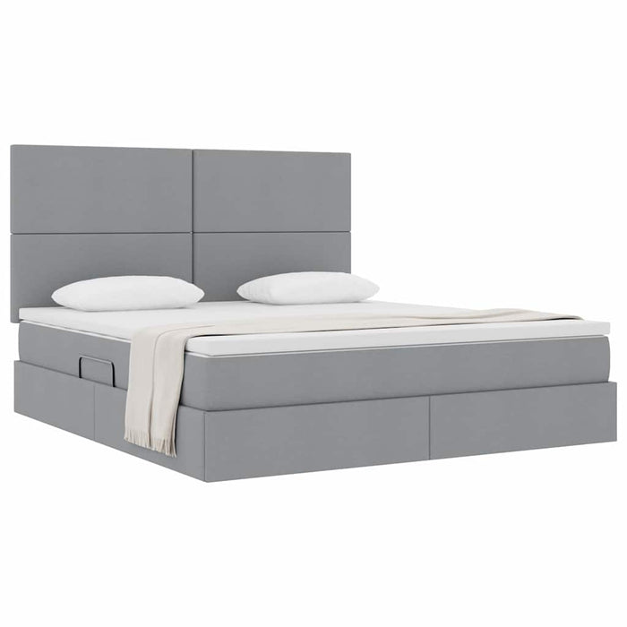 Letto con Contenitore con materasso Grigio chiaro 160 x 200 cm 3371727