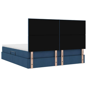 Letto con Contenitore Blu 160 x 200 cm Pelle Sintetica 3371732