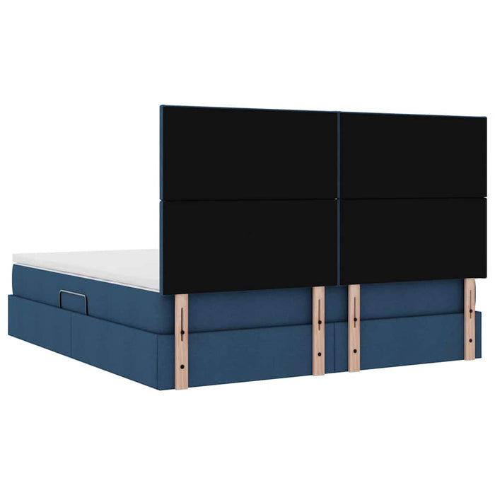 Letto con Contenitore Blu 160 x 200 cm Pelle Sintetica 3371732
