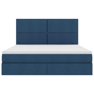 Letto con Contenitore Blu 160 x 200 cm Pelle Sintetica 3371732