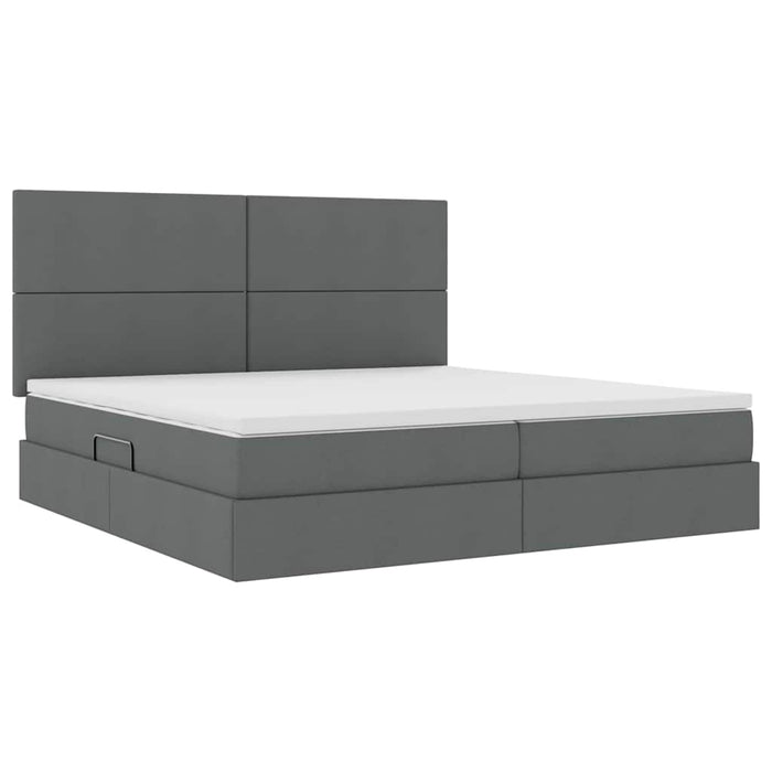 Letto con contenitore e materasso Grigio scuro 200 x 200 cm 3371740