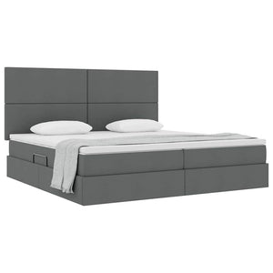 Letto con contenitore e materasso Grigio scuro 200 x 200 cm 3371740