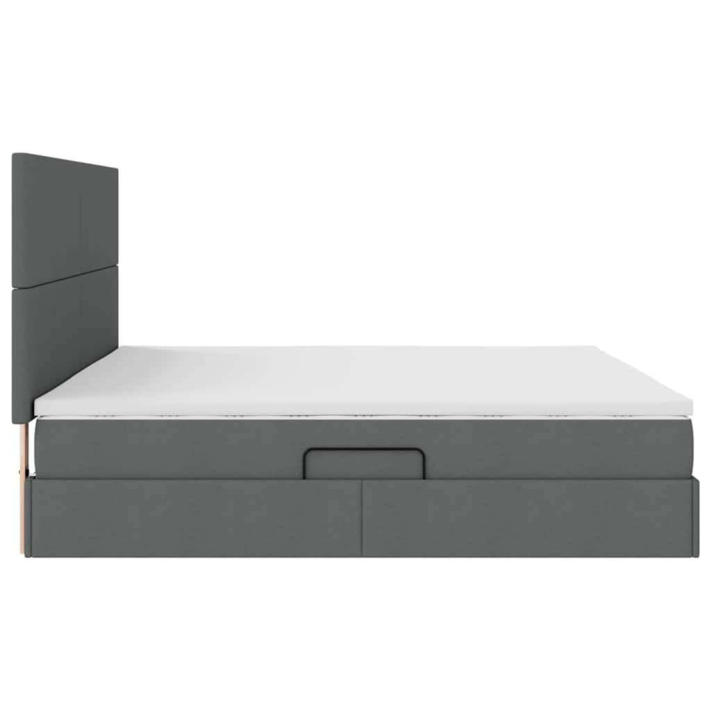 Letto con contenitore e materasso Grigio scuro 200 x 200 cm 3371740