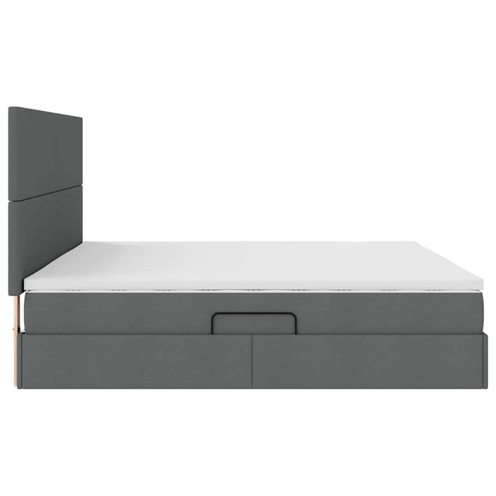Letto con contenitore e materasso Grigio scuro 200 x 200 cm 3371740