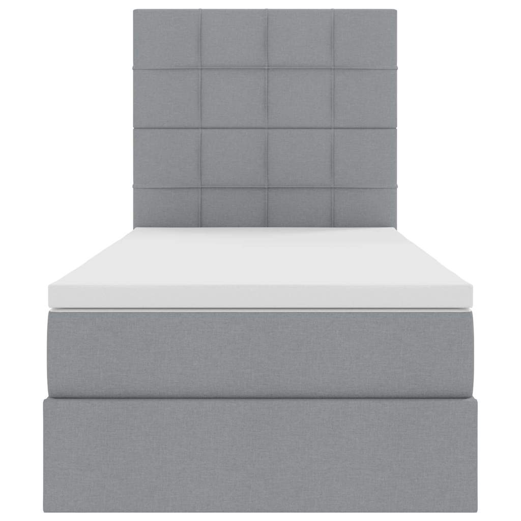 Letto con contenitore e materasso Grigio chiaro 90 x 190 cm 3371748