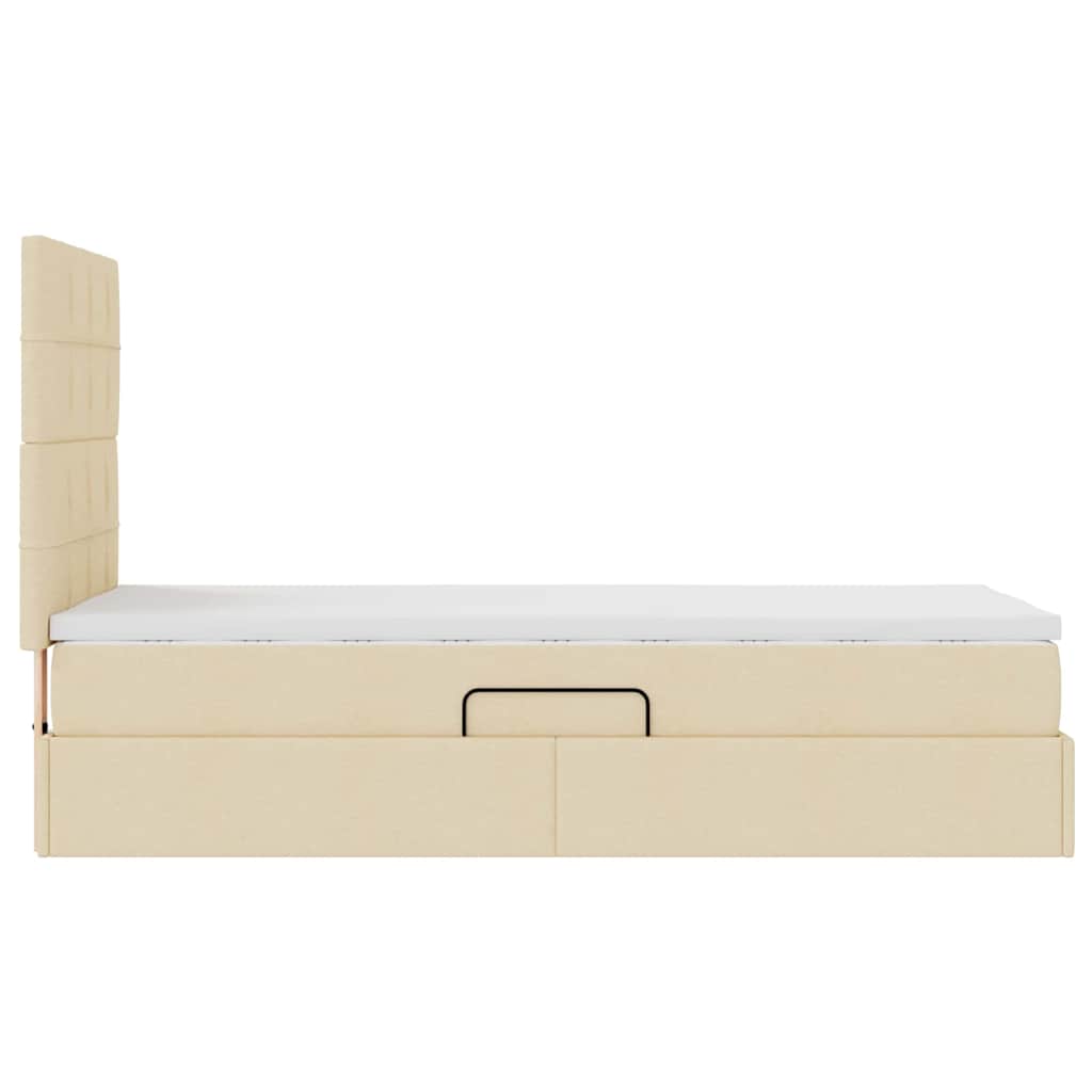 Letto con contenitore e materasso Crema 90 x 200 cm Poliestere 3371758
