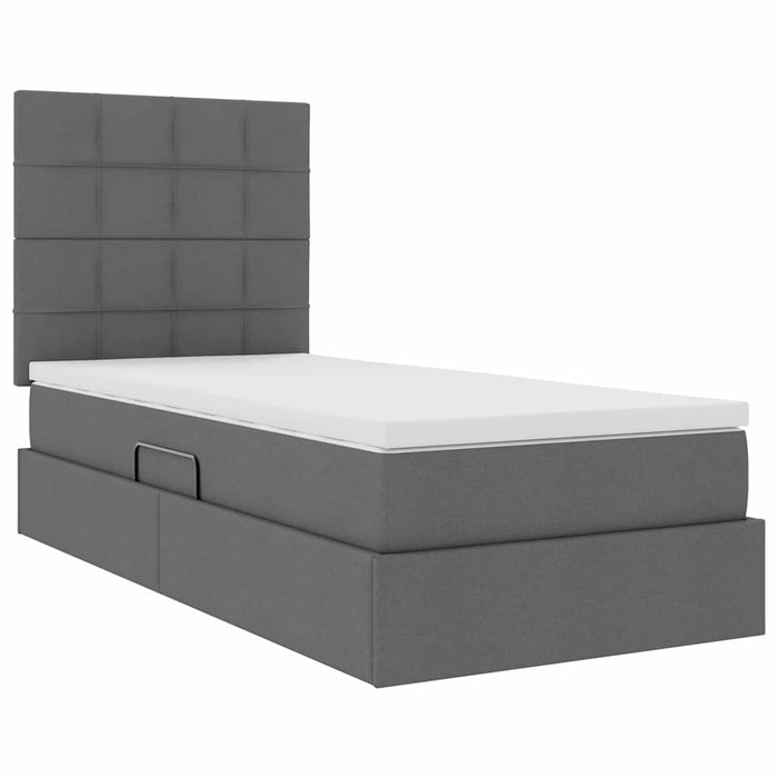 Letto con contenitore e materasso Grigio scuro 100 x 200 cm 3371761