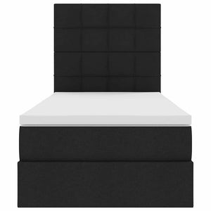 Letto con contenitore e materasso Nero 100 x 200 cm Poliestere 3371762