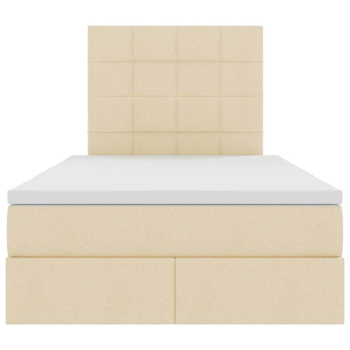 Letto con contenitore e materasso Crema 120 x 200 cm Poliestere 3371776