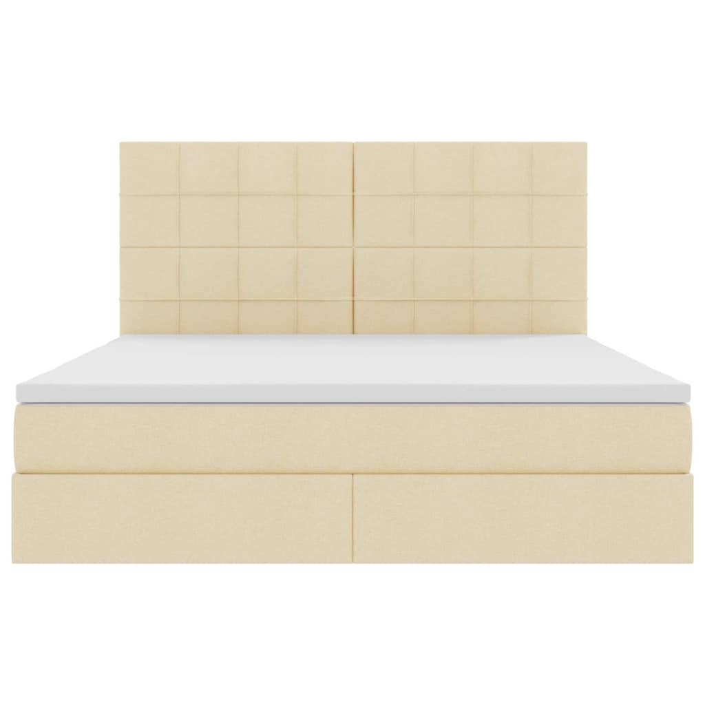 Letto con contenitore e materasso Crema 160 x 200 cm Poliestere 3371794