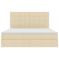 Letto con contenitore e materasso Crema 160 x 200 cm Poliestere 3371794