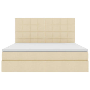 Letto con contenitore e materasso Crema 160 x 200 cm Poliestere 3371794