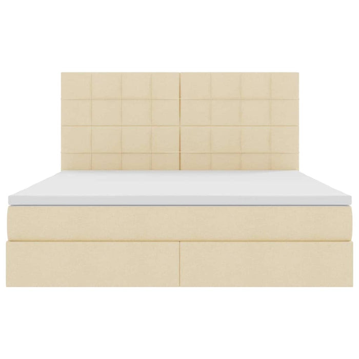 Letto con contenitore e materasso Crema 160 x 200 cm Poliestere 3371794