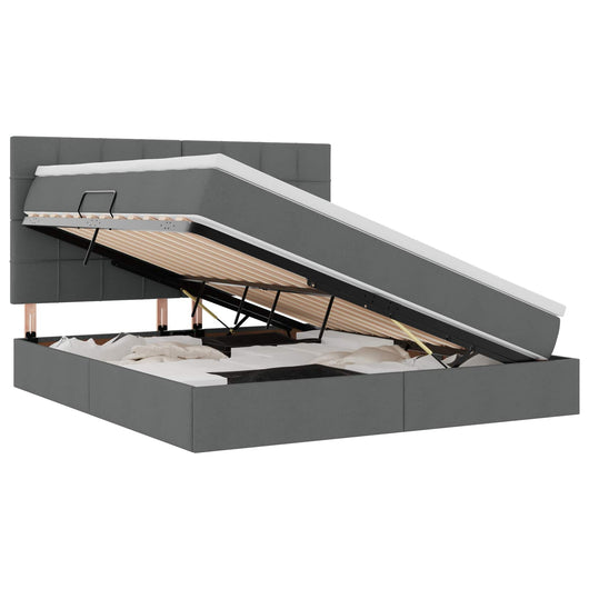 Letto con contenitore e materasso Grigio scuro 180 x 200 cm 3371797