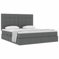 Letto con contenitore e materasso Grigio scuro 180 x 200 cm 3371797