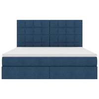 Letto con Contenitore Blu 180 x 200 cm Pelle Sintetica 3371801