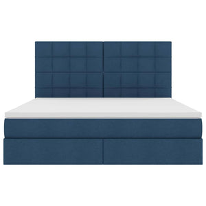 Letto con Contenitore Blu 180 x 200 cm Pelle Sintetica 3371801