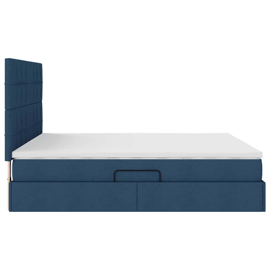 Letto con Contenitore Blu 180 x 200 cm Pelle Sintetica 3371801