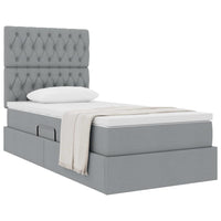 Letto con contenitore e materasso Grigio chiaro 90 x 190 cm 3371811