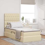 Letto con contenitore e materasso Crema 90 x 190 cm Poliestere 3371815