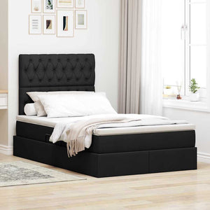 Letto con Contenitore Nero 120 x 200 cm Pelle Sintetica 3371837