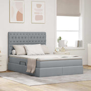 Letto con contenitore e materasso Grigio chiaro 140 x 200 cm