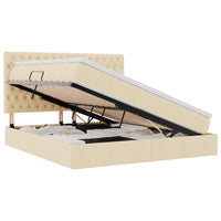 Letto con contenitore e materasso Crema 160 x 200 cm Poliestere 3371857