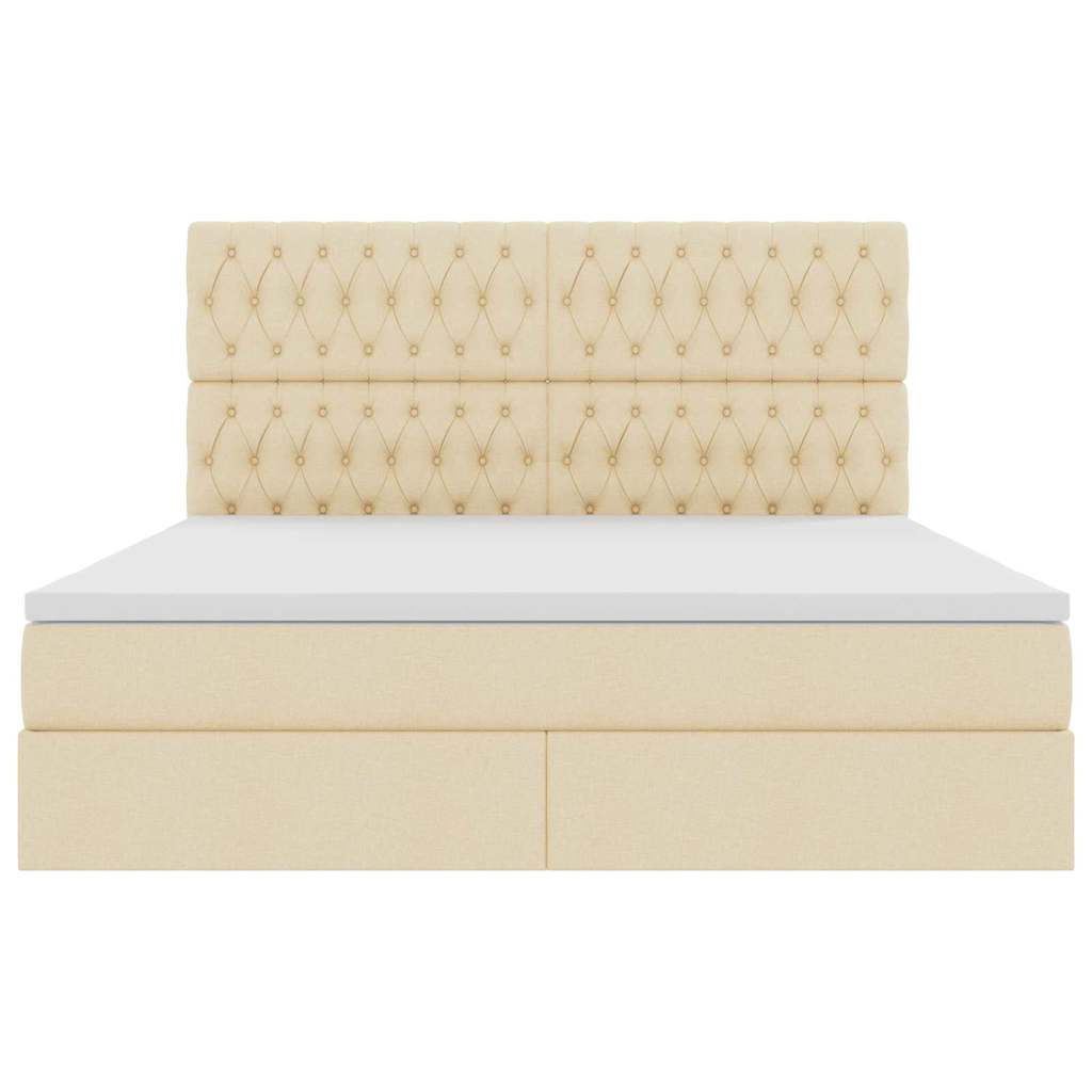 Letto con contenitore e materasso Crema 160 x 200 cm Poliestere 3371857