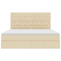 Letto con contenitore e materasso Crema 160 x 200 cm Poliestere 3371857