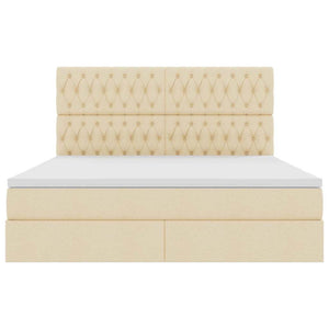 Letto con contenitore e materasso Crema 160 x 200 cm Poliestere 3371857