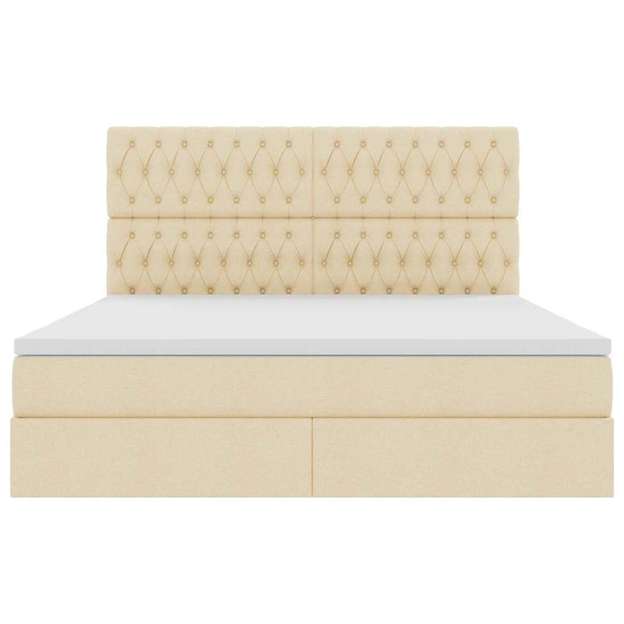 Letto con contenitore e materasso Crema 160 x 200 cm Poliestere 3371857