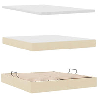 Letto con contenitore e materasso Crema 160 x 200 cm Poliestere 3371857