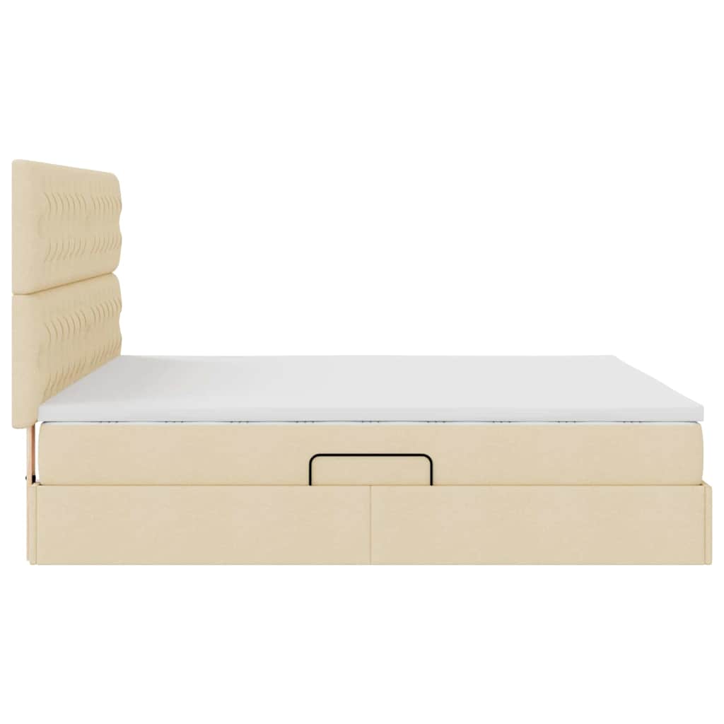 Letto con contenitore e materasso Crema 160 x 200 cm Poliestere 3371857