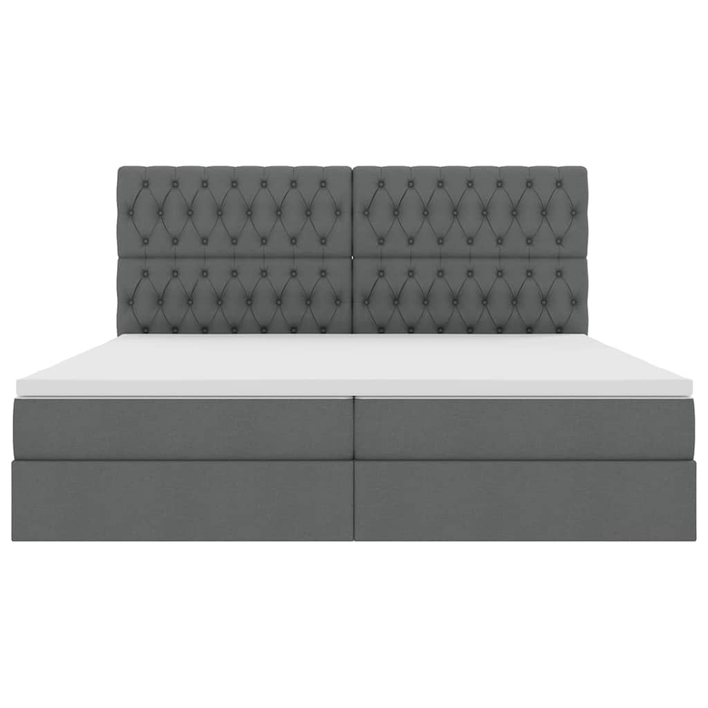 Letto con contenitore e materasso Grigio scuro 200 x 200 cm 3371866