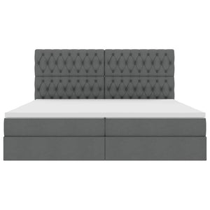 Letto con contenitore e materasso Grigio scuro 200 x 200 cm 3371866