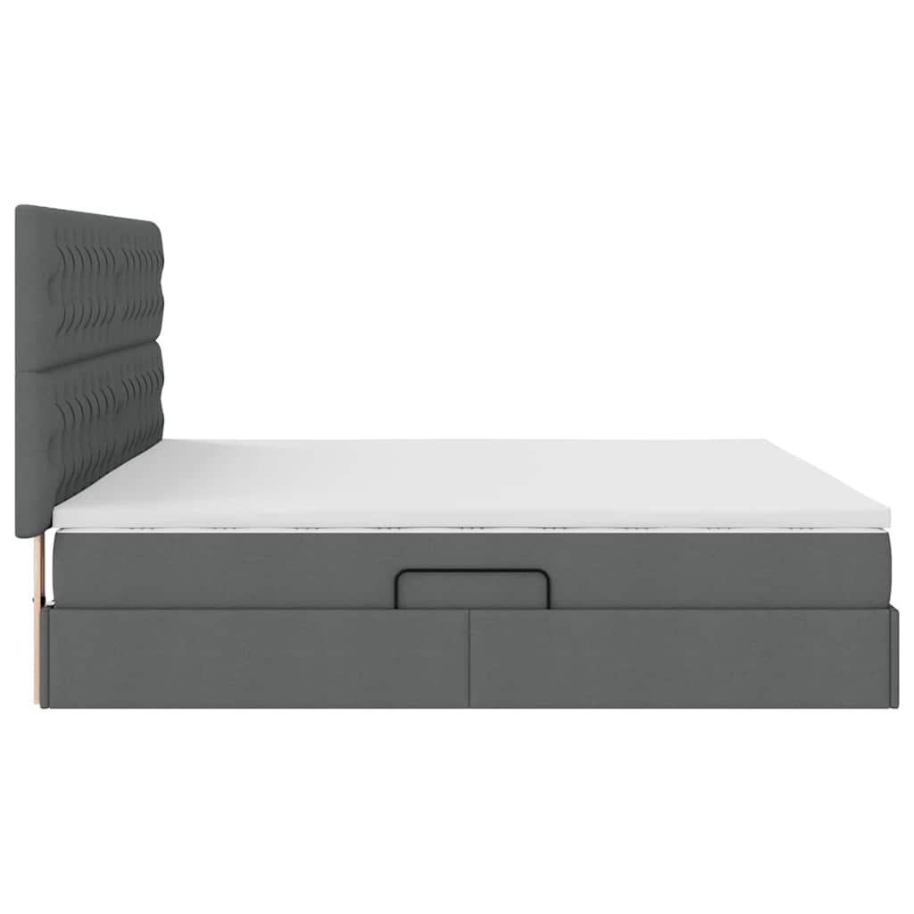 Letto con contenitore e materasso Grigio scuro 200 x 200 cm 3371866