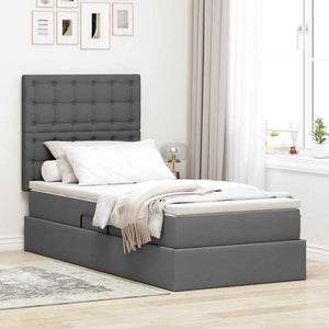 Letto con contenitore e materasso Grigio scuro 90 x 200 cm 3371881