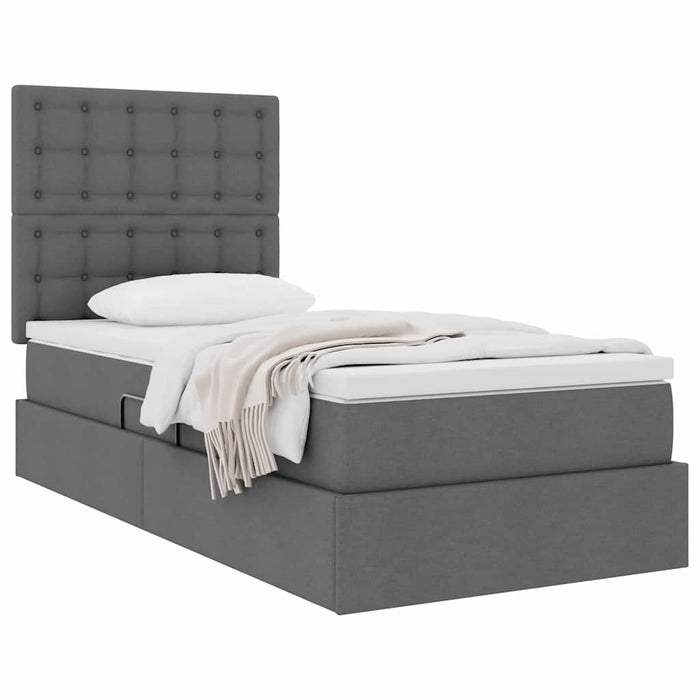 Letto con contenitore e materasso Grigio scuro 90 x 200 cm 3371881