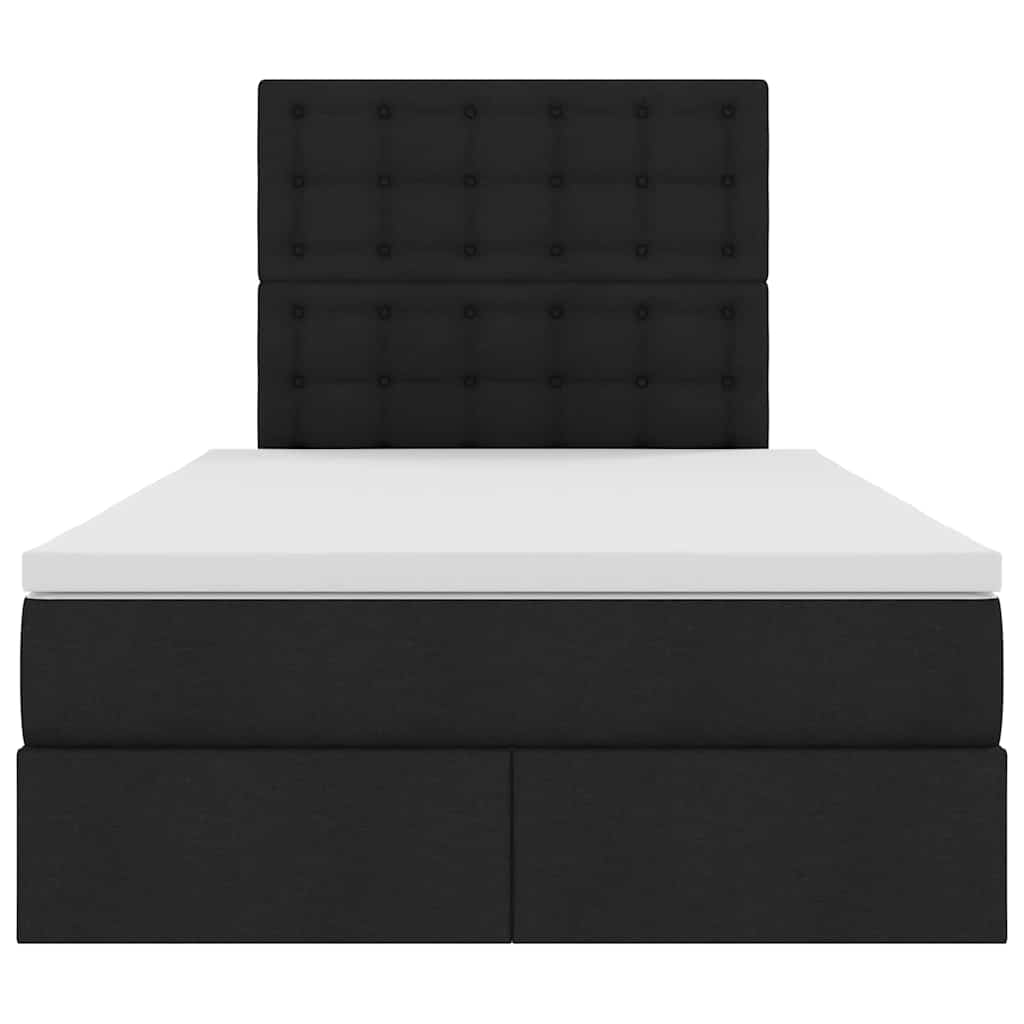Letto con contenitore e materasso Nero 120 x 200 cm Poliestere