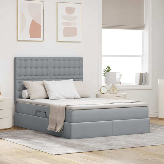 Letto con contenitore e materasso Grigio chiaro 140 x 190 cm 3371904
