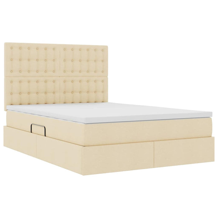 Letto con contenitore e materasso Crema 140 x 190 cm Poliestere 3371908