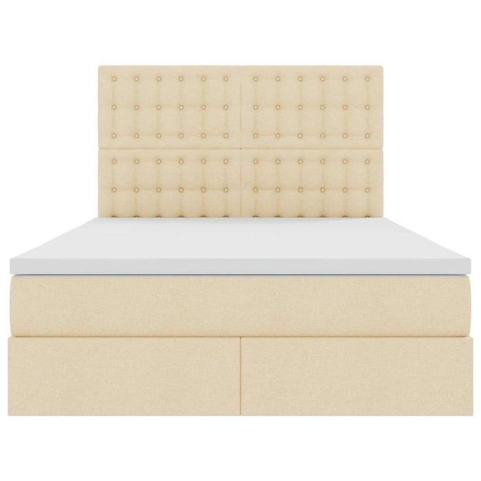 Letto con contenitore e materasso Crema 140 x 190 cm Poliestere 3371908