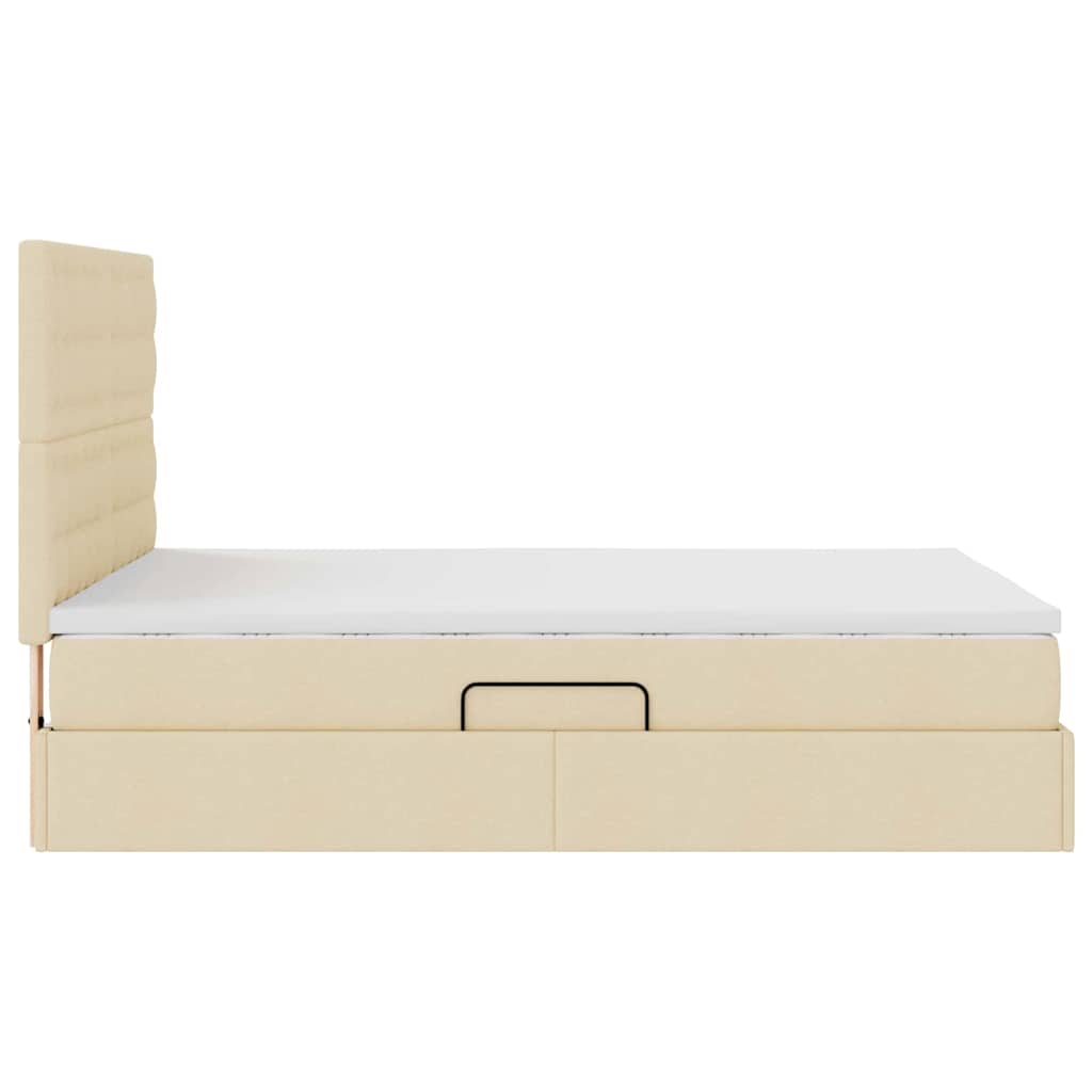 Letto con contenitore e materasso Crema 140 x 190 cm Poliestere 3371908