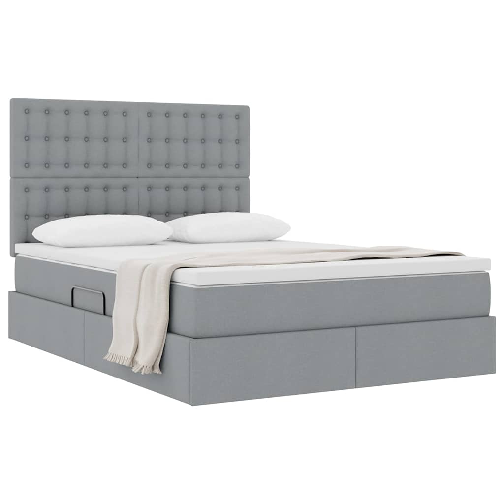 Letto con contenitore e materasso Grigio chiaro 140 x 200 cm 3371910